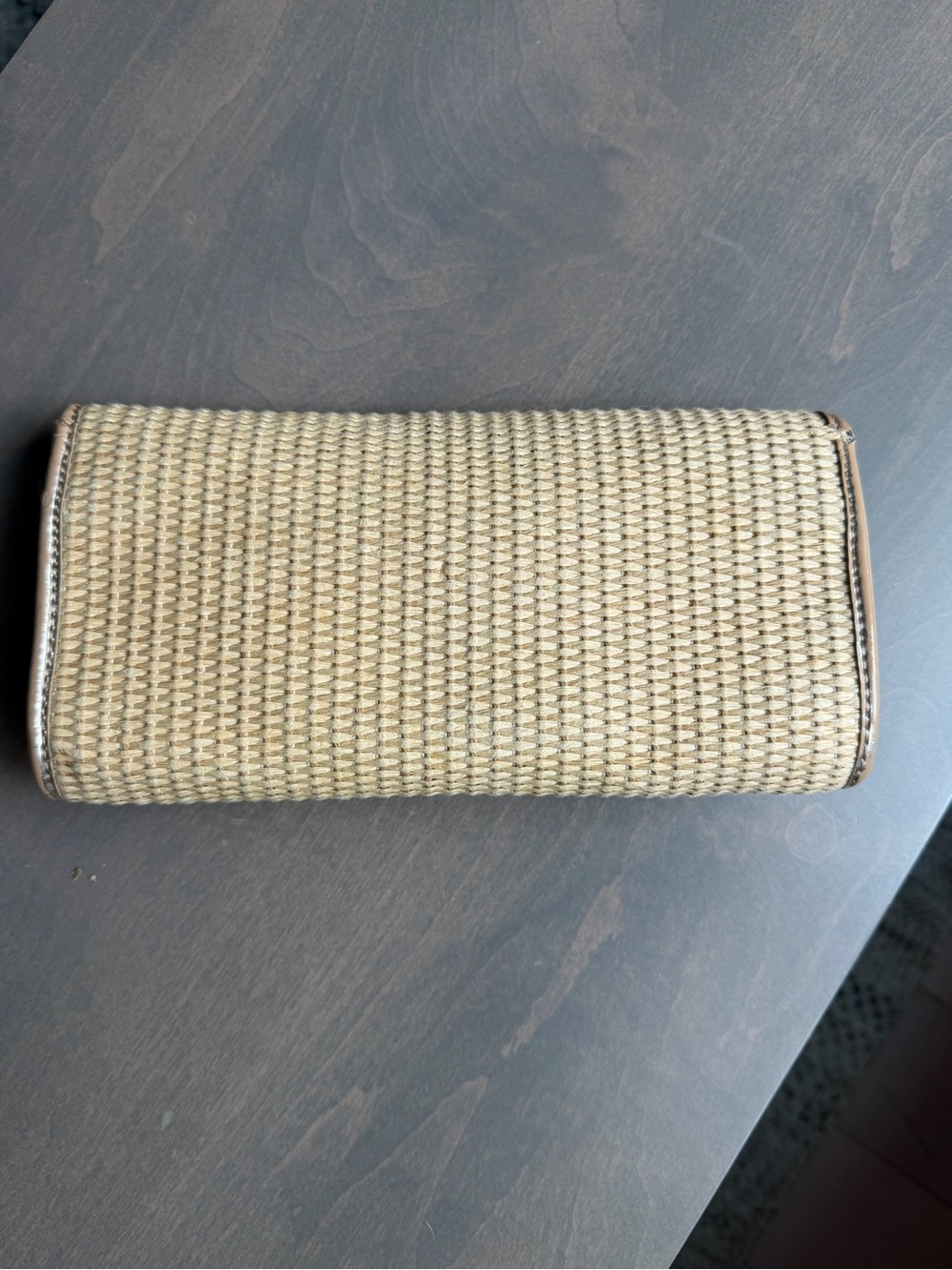 Tory Burch Natural Woven Clutch/Crossbody with Metallic Gold Logo - Picture 2 of 10